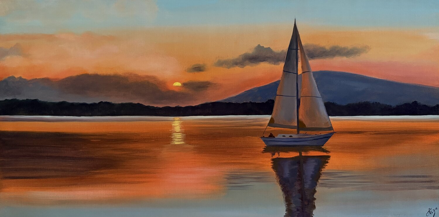 Amber Reflection Aisylu Burangulova Original painting for sale