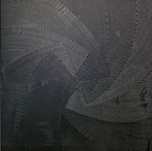TABLEAU MONOCHROME PEINTURE NOIR MINIMALISTE ABSTRAIT by Sandrine Hartmann, Painting for Sale on Select