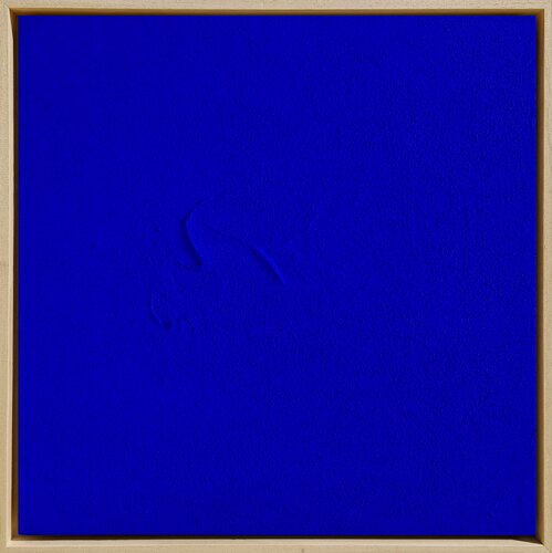 MONOCHROME BLEU ELECTRIQUE ENCADRE by Sandrine Hartmann, Painting for Sale on Select