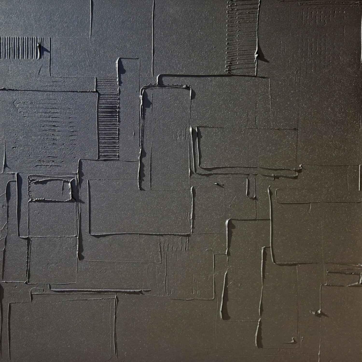 Tableau monochrome noir B45 Sandrine Hartmann Original painting for sale