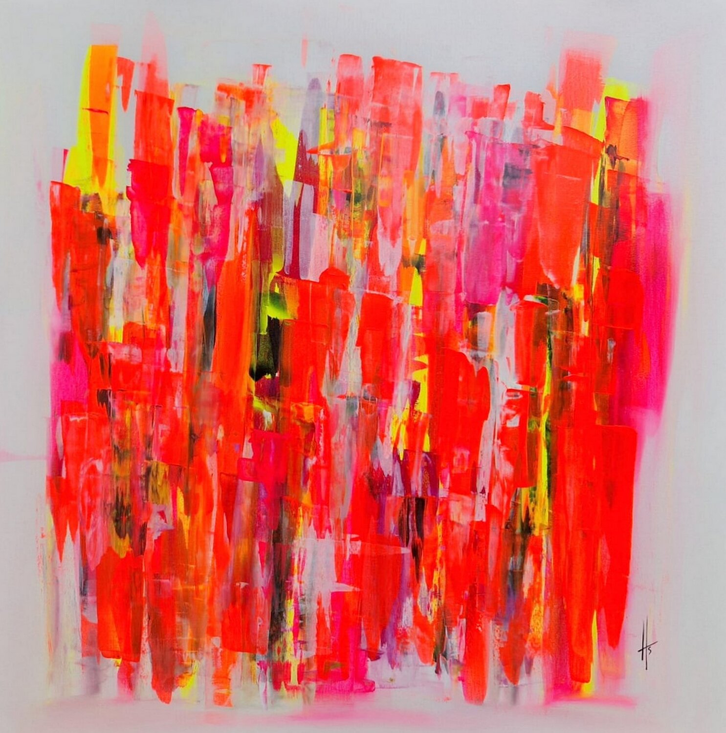 ROUGE FUSION Sandrine Hartmann Original painting for sale