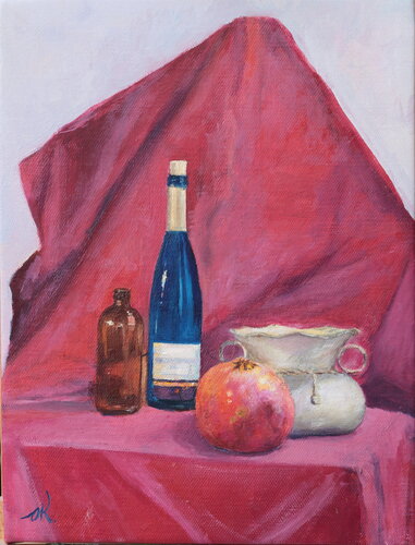 Still Life With Pomegranate by Oleg Kamaev, Painting for Sale on Select