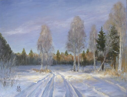 The Last Winter Day by Oleg Kamaev, Painting for Sale on Select