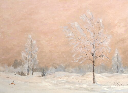 Winter Silence by Oleg Kamaev, Painting for Sale on Select