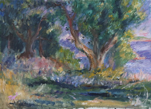 Trees Of Renoir by Oleg Kamaev, Painting for Sale on Select