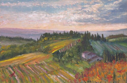 Tuscany Landscape #2 by Oleg Kamaev, Painting for Sale on Select