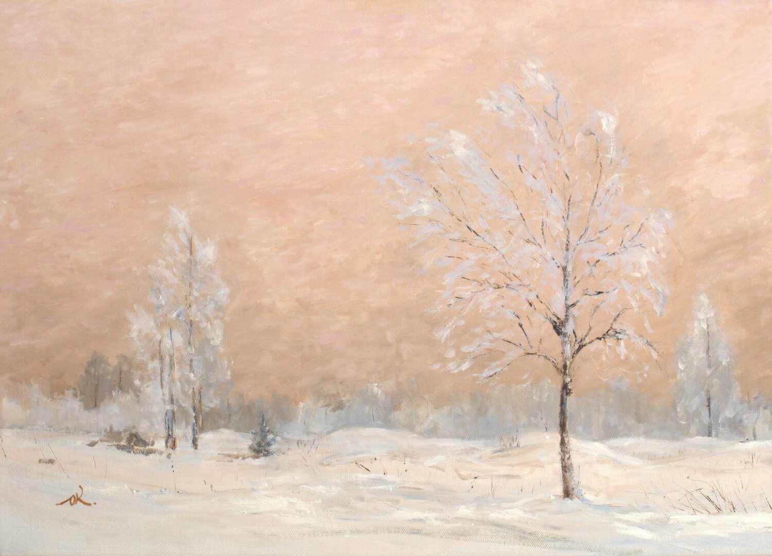 Winter Silence Oleg Kamaev Original painting for sale