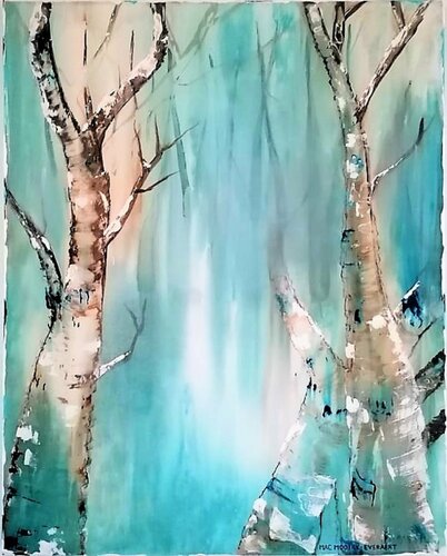 Winter Forest by Jacqueline Mac Mootry-Everaert, Painting for Sale on Select