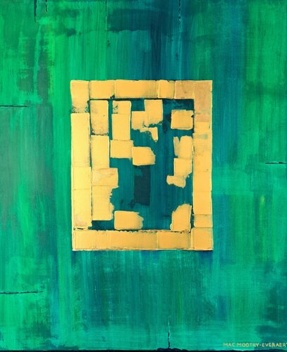Aurum Fenestra III - Emerald by Jacqueline Mac Mootry-Everaert, Painting for Sale on Select