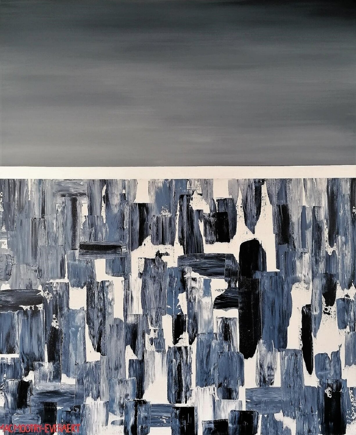 The sheltering Sky III - Winter Jacqueline Mac Mootry-Everaert Original painting for sale