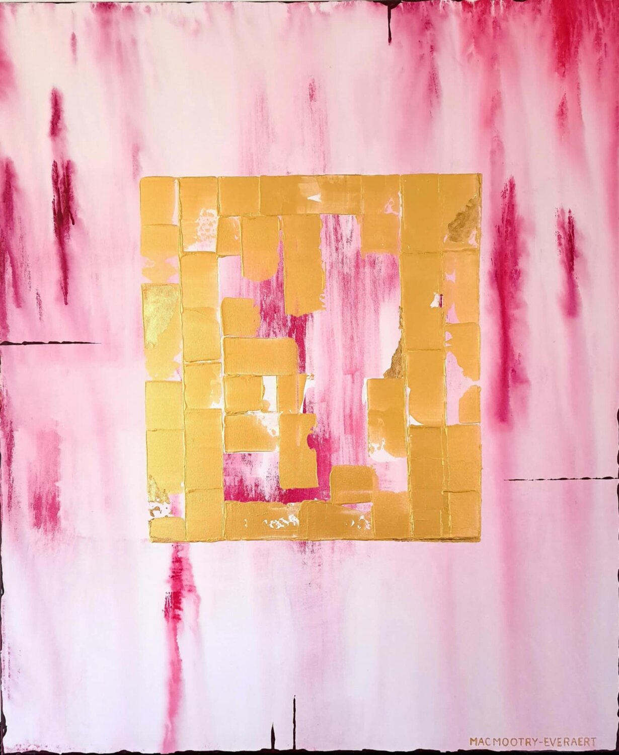Aurum Fenestra II - Magenta Jacqueline Mac Mootry-Everaert Original painting for sale