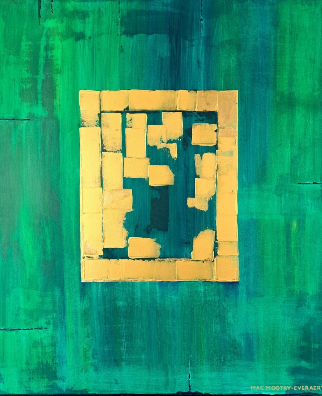 Aurum Fenestra III - Emerald Jacqueline Mac Mootry-Everaert Original painting for sale