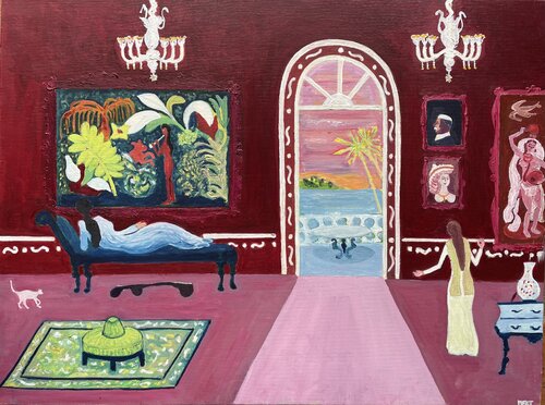 Goa, drawing room with a view by Michel TESTARD, Painting for Sale on Select