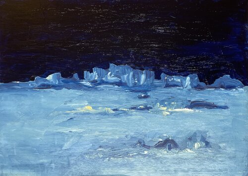 Fairy fort in blue by Michel TESTARD, Painting for Sale on Select