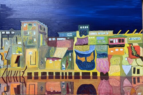 Dharavi slum by Michel TESTARD, Painting for Sale on Select