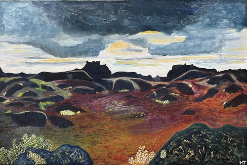 Iceland, lava fields by Michel TESTARD, Painting for Sale on Select