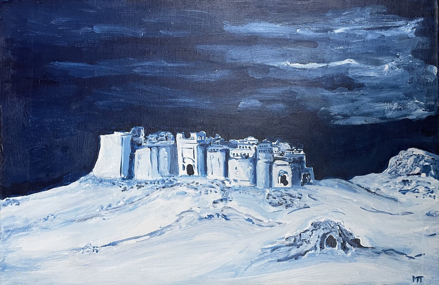 White Fantasy Fort Michel TESTARD Original painting for sale