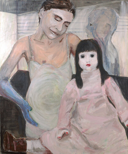 Anne with a doll by Irene Schüller, Painting for Sale on Select
