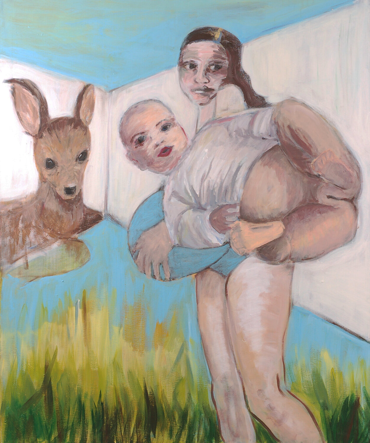 Anne with a Baby Irene Schüller Original painting for sale