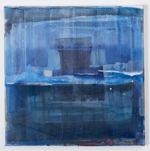 Blaues Quadrat by Anna Eibl-Eibesfeldt, Painting for Sale on Select