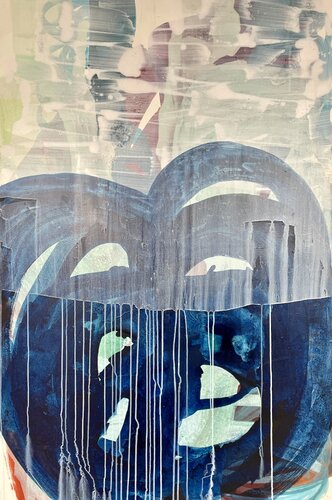 Blaue Erinnerung, schon verschwommen by Anna Eibl-Eibesfeldt, Painting for Sale on Select