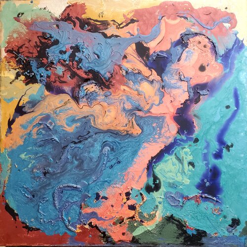 PINK FLOW by Maggie Romanovici, Painting for Sale on Select