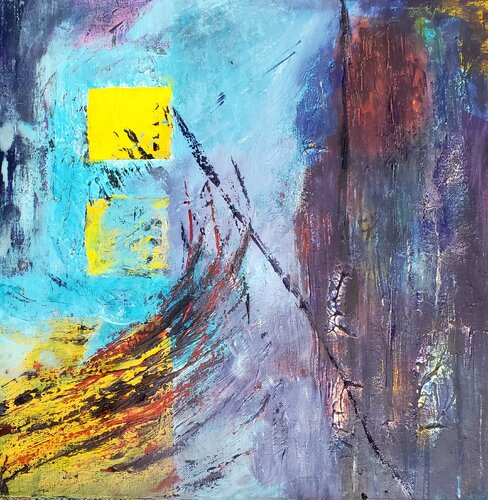 FRACTURE  HOLDING  LIGHT by Maggie Romanovici, Painting for Sale on Select