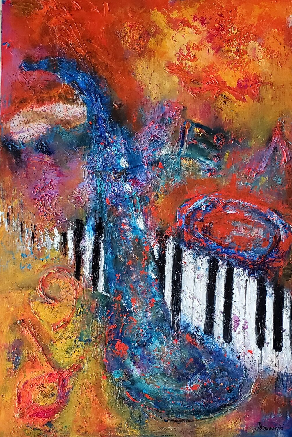 JAZZ  2 Maggie Romanovici Original painting for sale