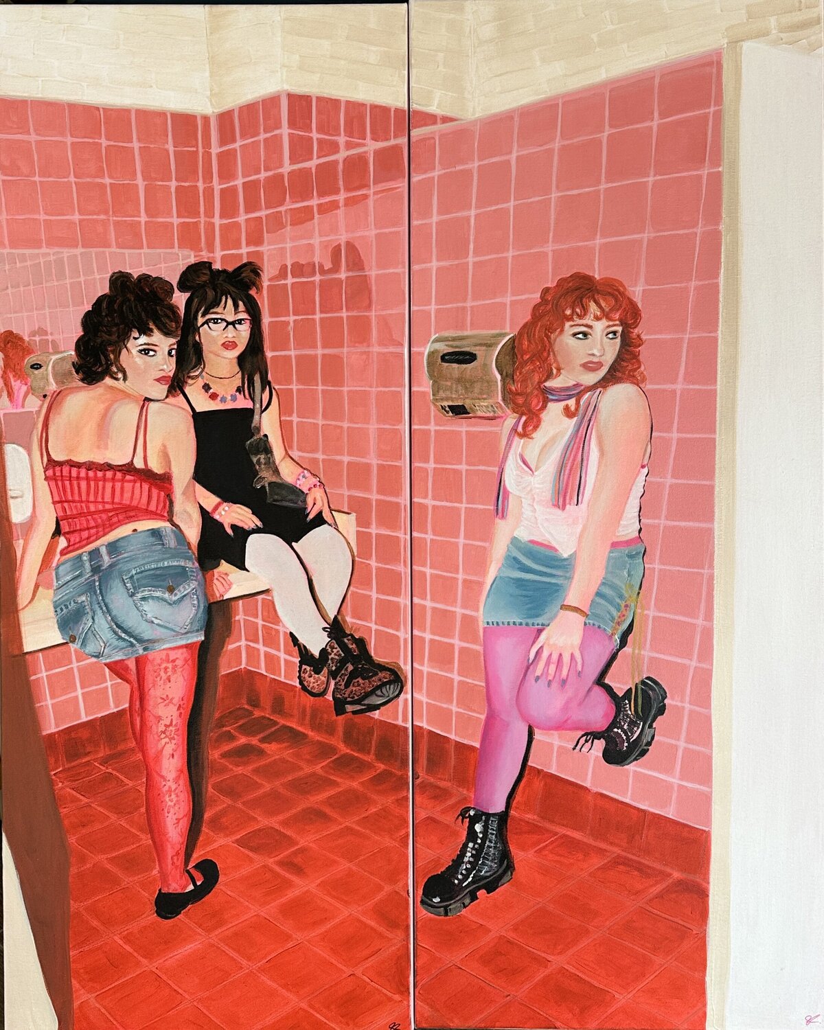 Girls, girls, girls - Toile 1 + 2 Souad BRIZIN Original painting for sale