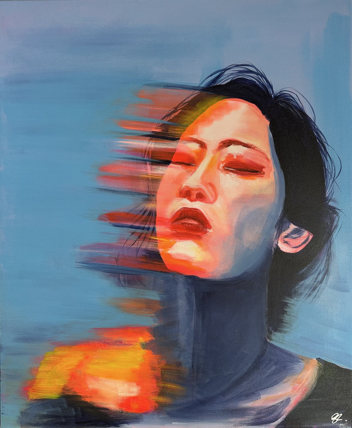 Fires in Souad BRIZIN Original painting for sale