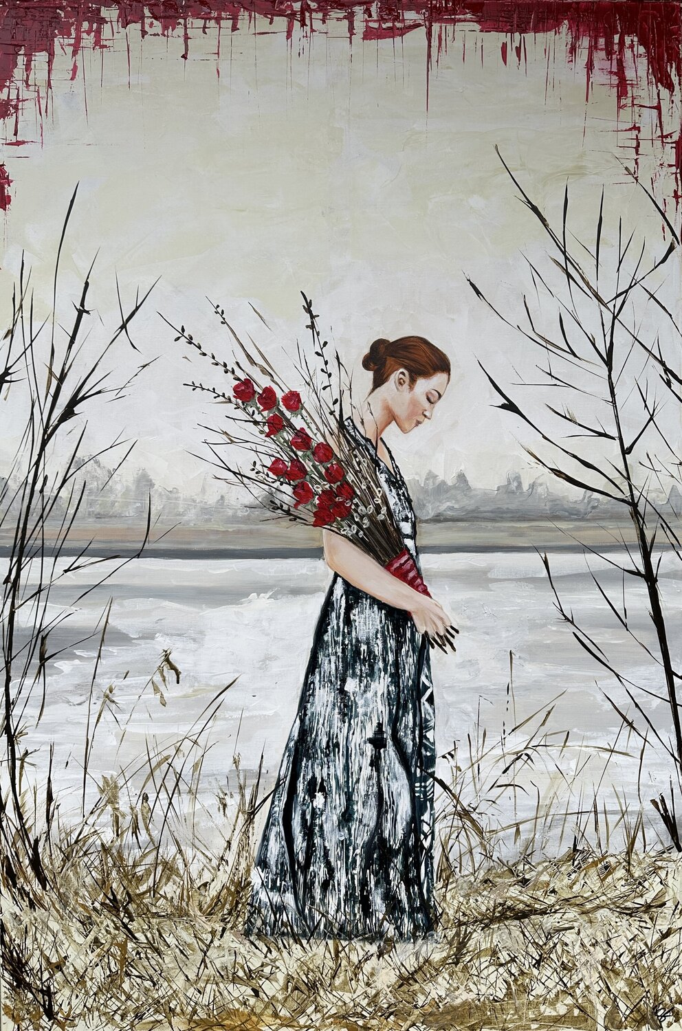 Contemplation Souad BRIZIN Original painting for sale