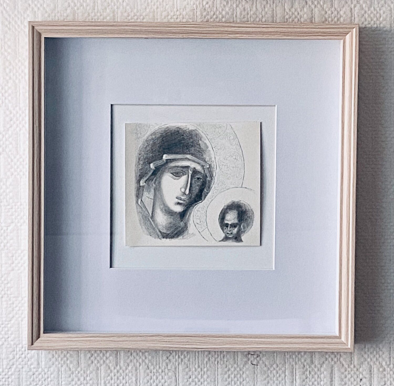 Notre-Dame du Météore (d'après un original du XIVe siècle) Maria Magdalena Lazar Drawing for sale