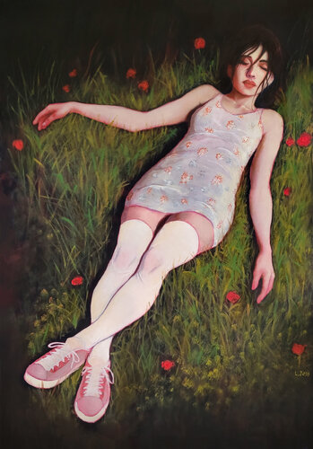 Poppy I by L. Joss, Painting for Sale on Select