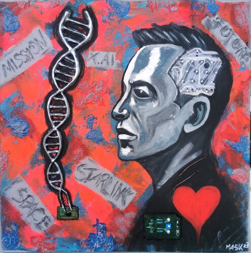 Mars Echo_C | Elon Musk inspired by Ma$k V., Painting for Sale on Select