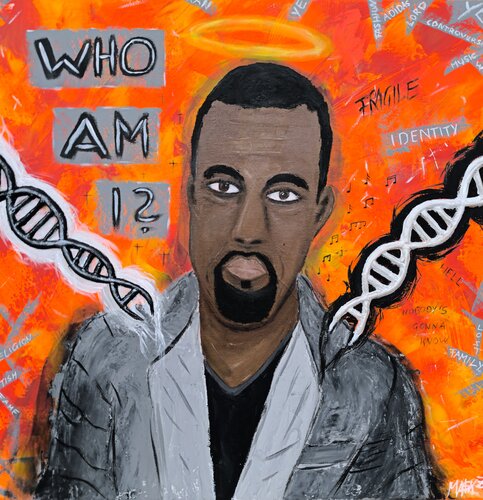 Kanye West x DNA | Who am I ? by Ma$k V., Painting for Sale on Select