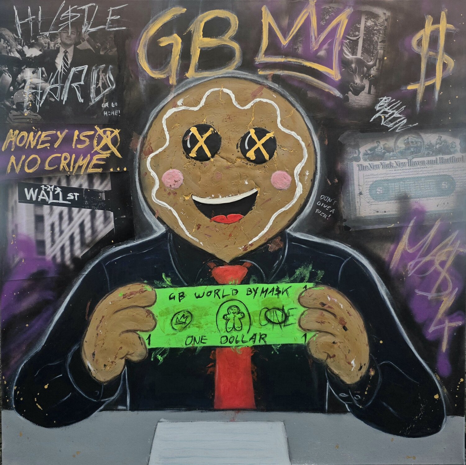 GB_16 Wall Street Hustle Ma$k V. Original painting for sale