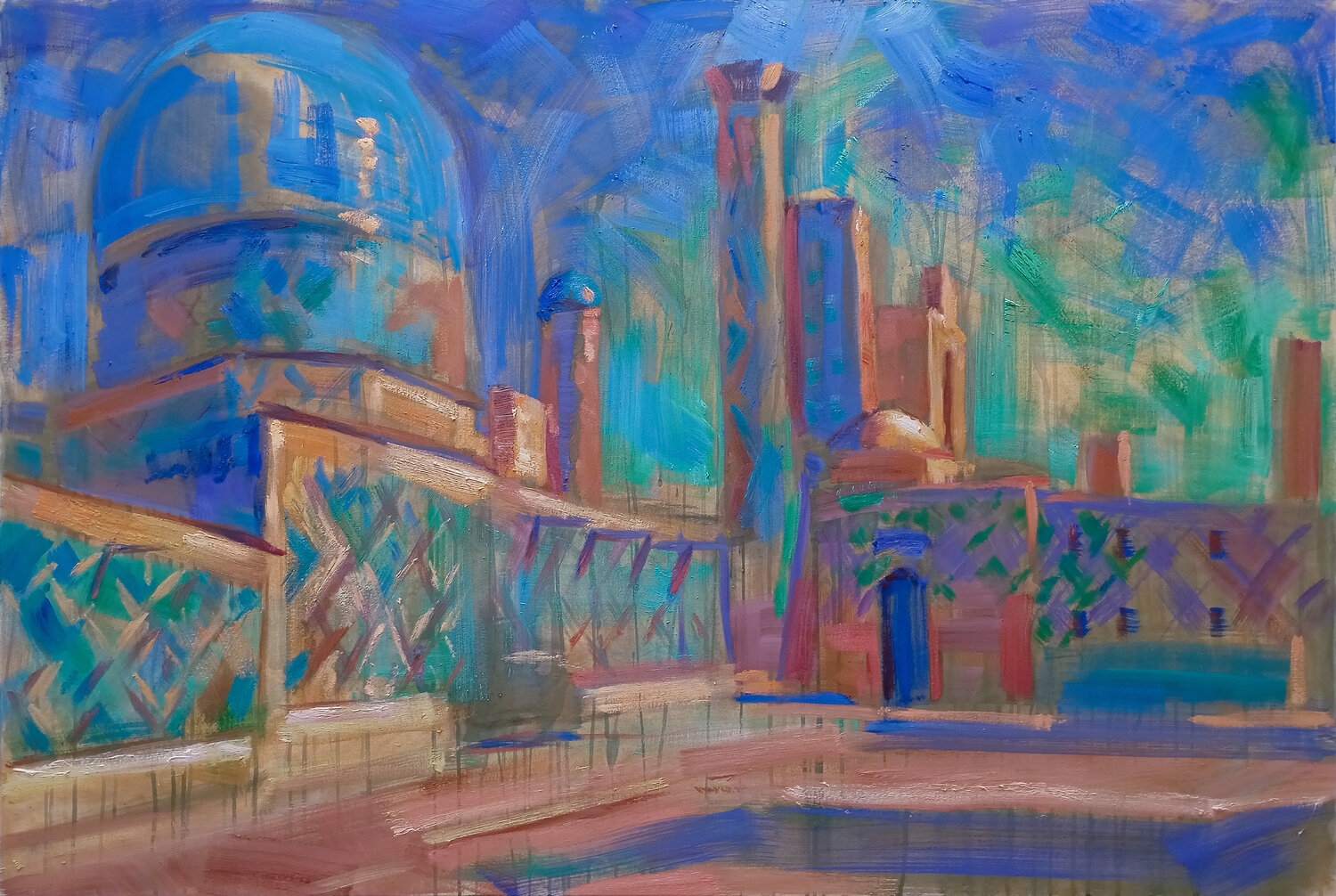 Samarkand, Registan 1 Robert Nizamov Original painting for sale