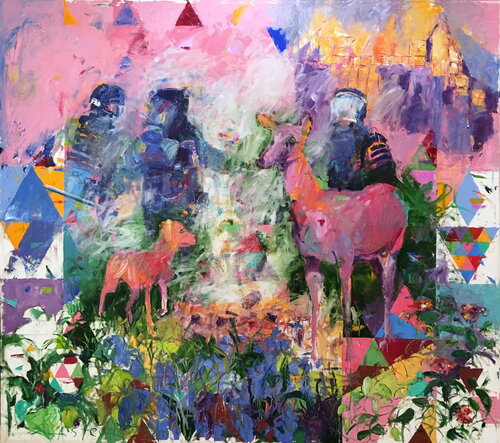 Actaeon, the Deer, and the Dogs (Oligarchy) by Stephen Linsteadt, Painting for Sale on Select