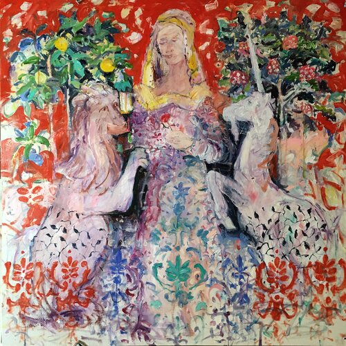 The Lady and the Unicorn (Smell) by Stephen Linsteadt, Painting for Sale on Select