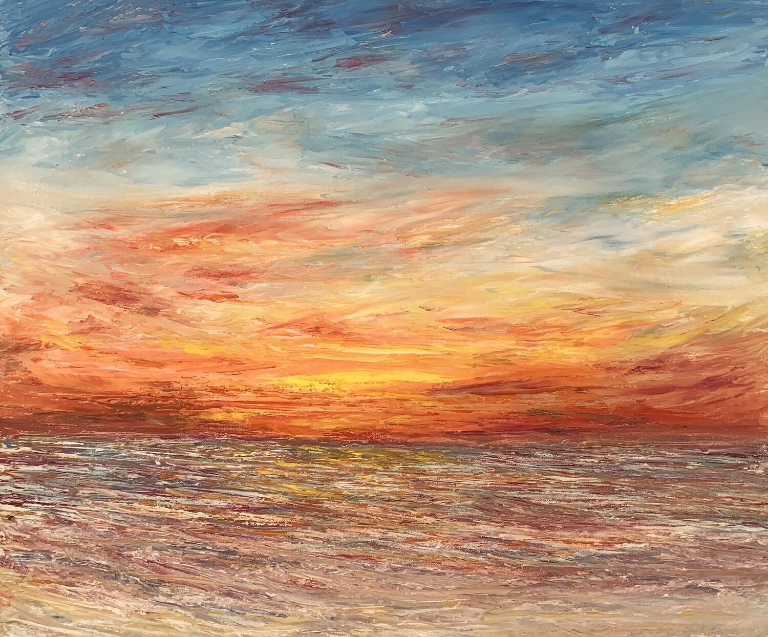Burst of Yellow Anil Sawe Original painting for sale