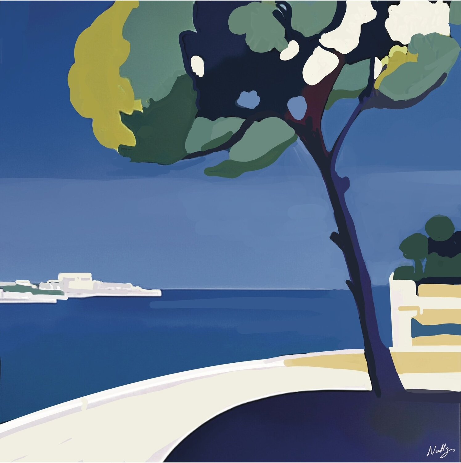 Balade au bord de l’eau NATHZ Original painting for sale