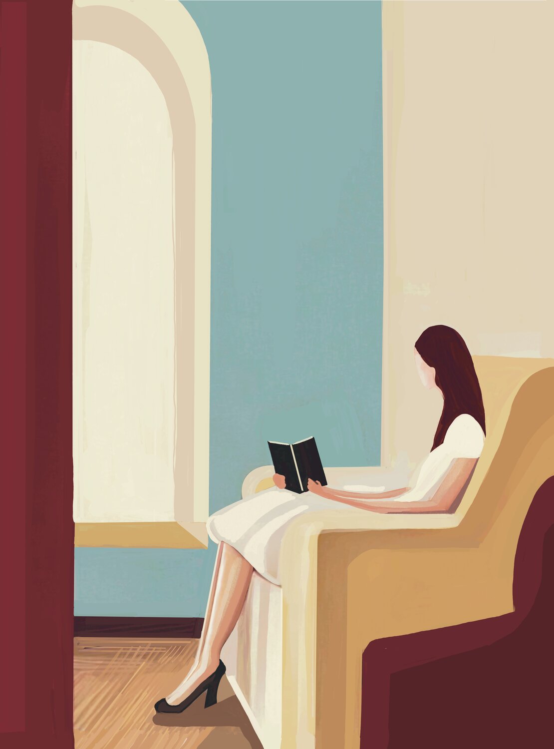 Reading NATHZ Original painting for sale