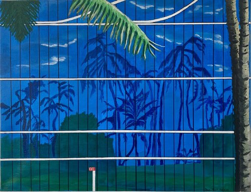 Rencontre du végétal et de l'architecture à Miami by Jean Paul ROLAND, Painting for Sale on Select