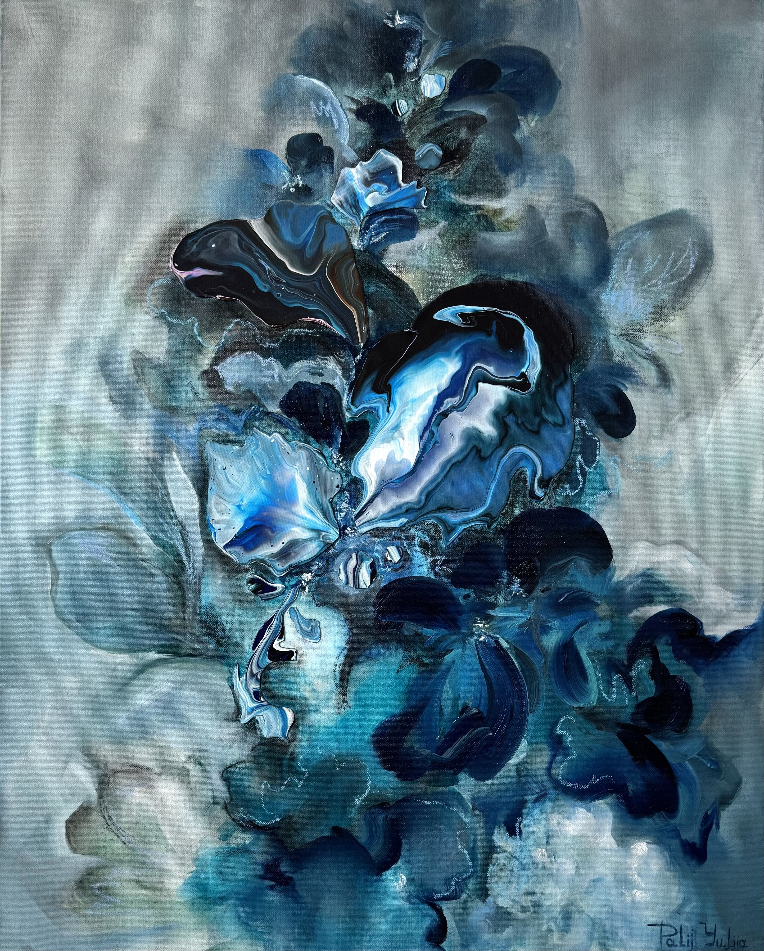 Shimmering blue