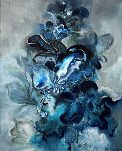Shimmering blue by Yuliia Poraiko, Painting for Sale on Select