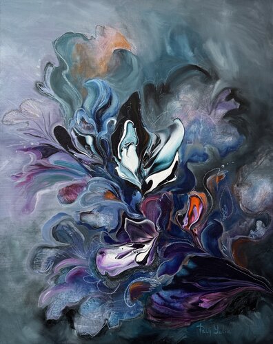 Shimmering blue by Yuliia Poraiko, Painting for Sale on Select