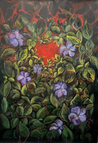 Periwinkle heart by Yuliia Poraiko, Painting for Sale on Select