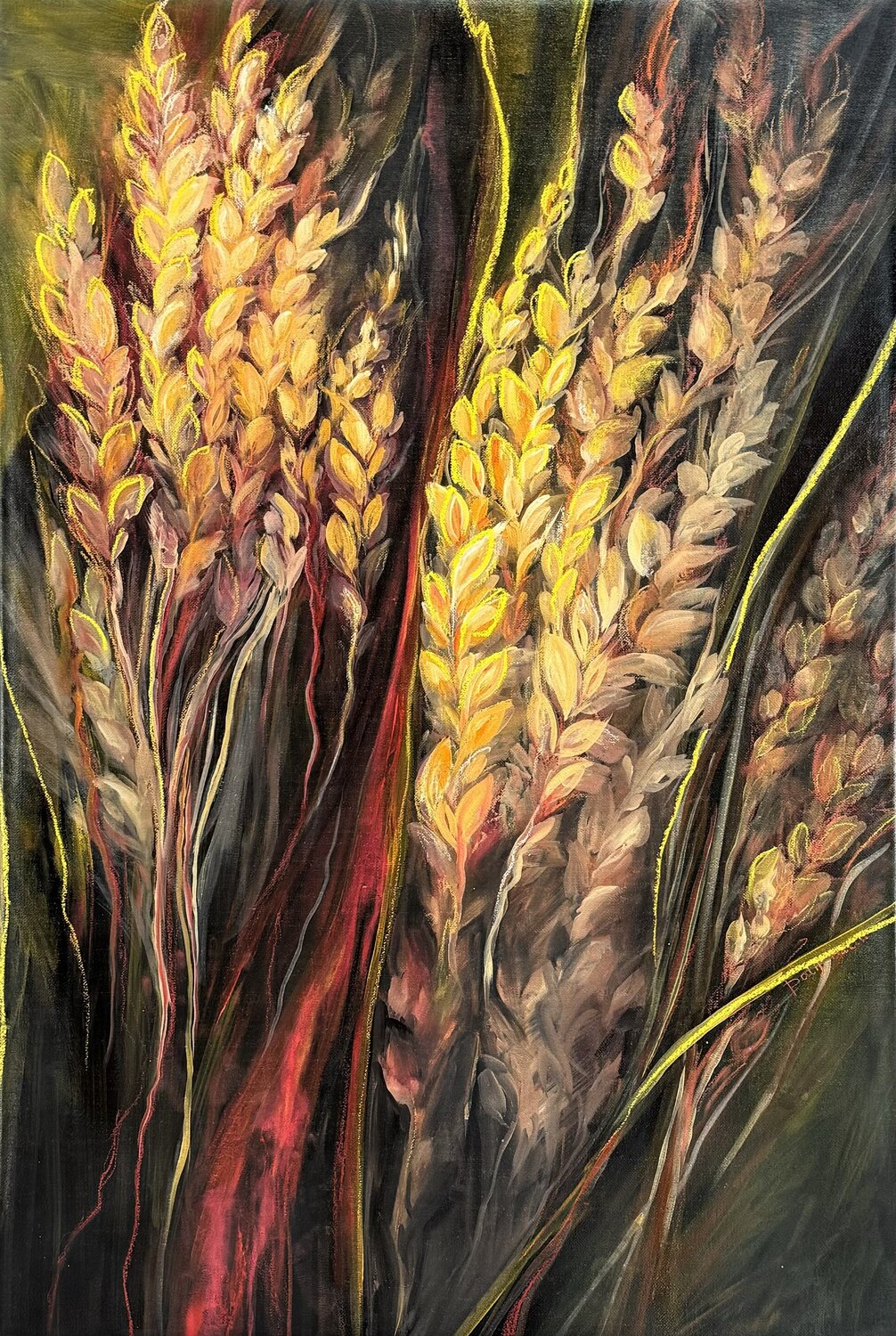 Ukrainian gold Yuliia Poraiko Original painting for sale