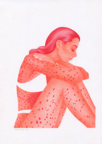 With my psoriasis by Marie Casaÿs, Drawing for Sale on Select
