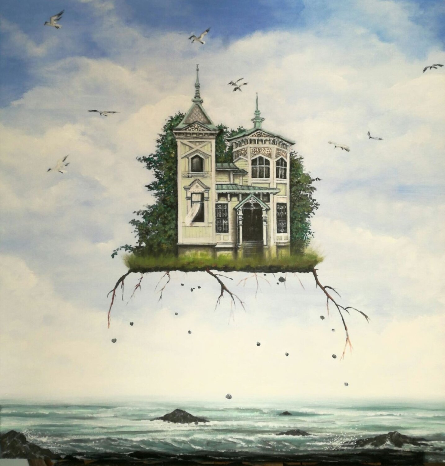 HIGH UP IN THE SKY... I BUILD MY CASTLE Danielle Brits Original painting for sale
